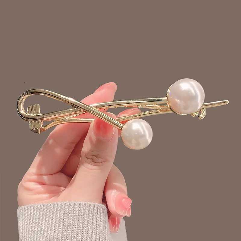 VANIKA New Simplicity Metal Pearl Hair Clips Hairpins Frog Buckle Ponytail Clip Elegant Ladys Hair Clip Summer Accessories Z250729