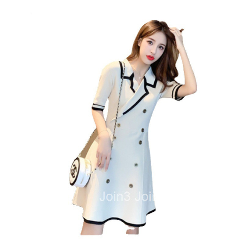 New Korean Waist-Cinching Slimming Short-Sleeve Short Dress Little Fragrance Milk Dress Summer New Style