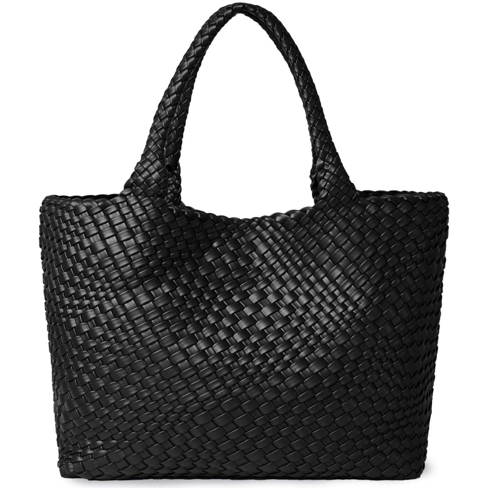 Woven Tote Bag Womens Purse Vegan Leather Shoulder Handbags - Fashion Summer Beach Tote Bags - Large Travel Totes Y250728