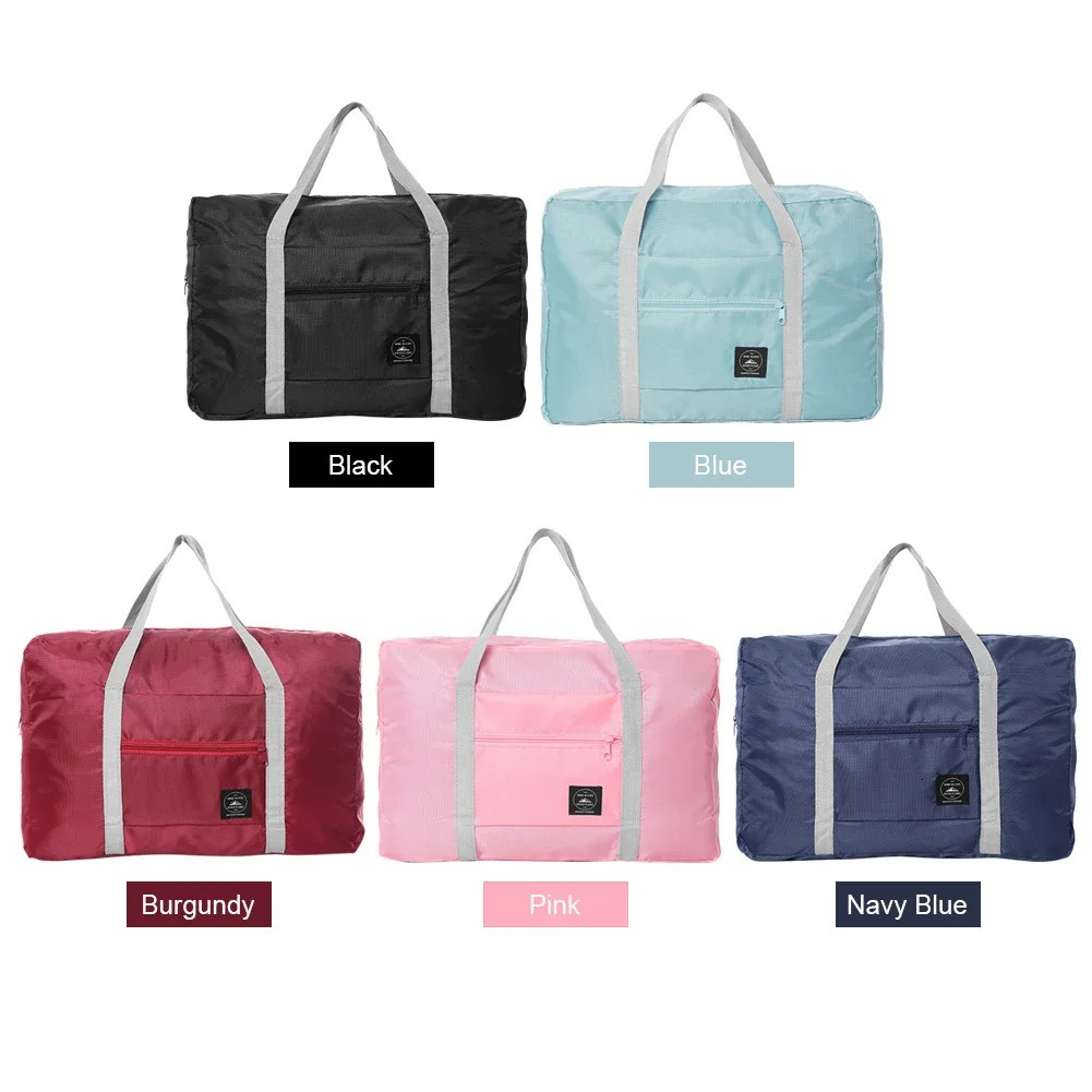 Solid Color Waterproof Folding Travel Bag Lightweight Large Capacity Luggage Bag 250729