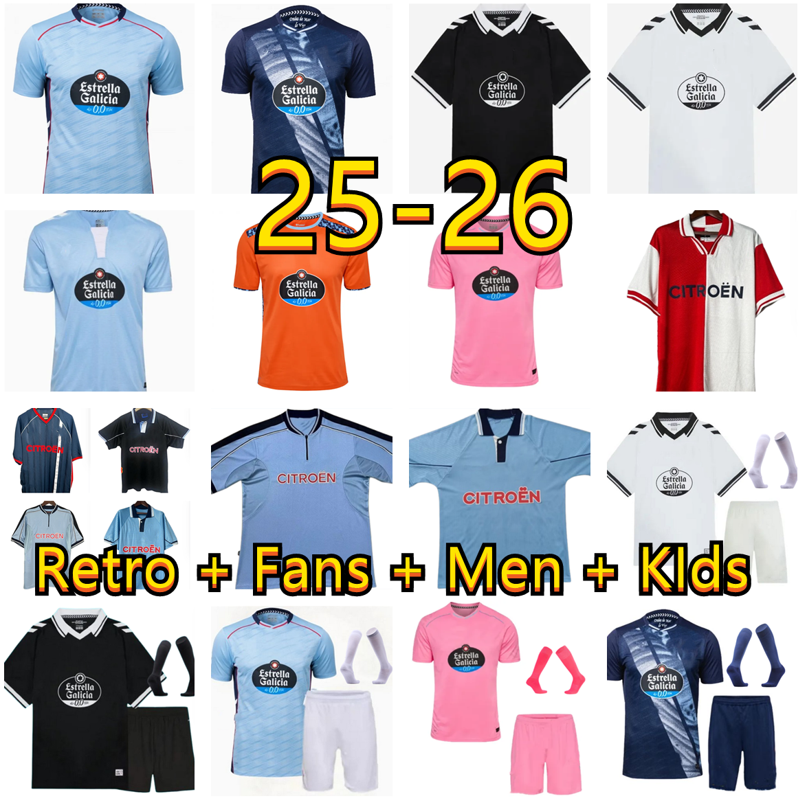 25 26 IAGO ASPAS Camiseta Especial Celta Vigo soccer jerseys 2025 26 100th Anniversary Retro 97 98 99 00 01 02 04 Oliveira Dos Cen Anos Negra Edicion Kit football jersey