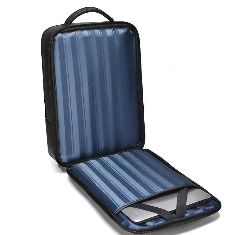 Executive Backpack Men PU Leather Satchel USB Charging Briefcase Office Travel Laptop Office Business Shoulder Back Pack Male S250728