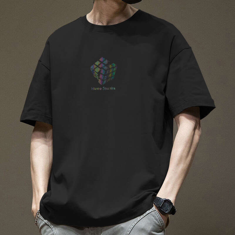 Designer T Shirt Pure Cotton Short Sleeve T-Shirt For Men Summer Ins Hong Kong Style Trendy Half Sleeve Loose Couple Matching Tee Shirt Men's Rou