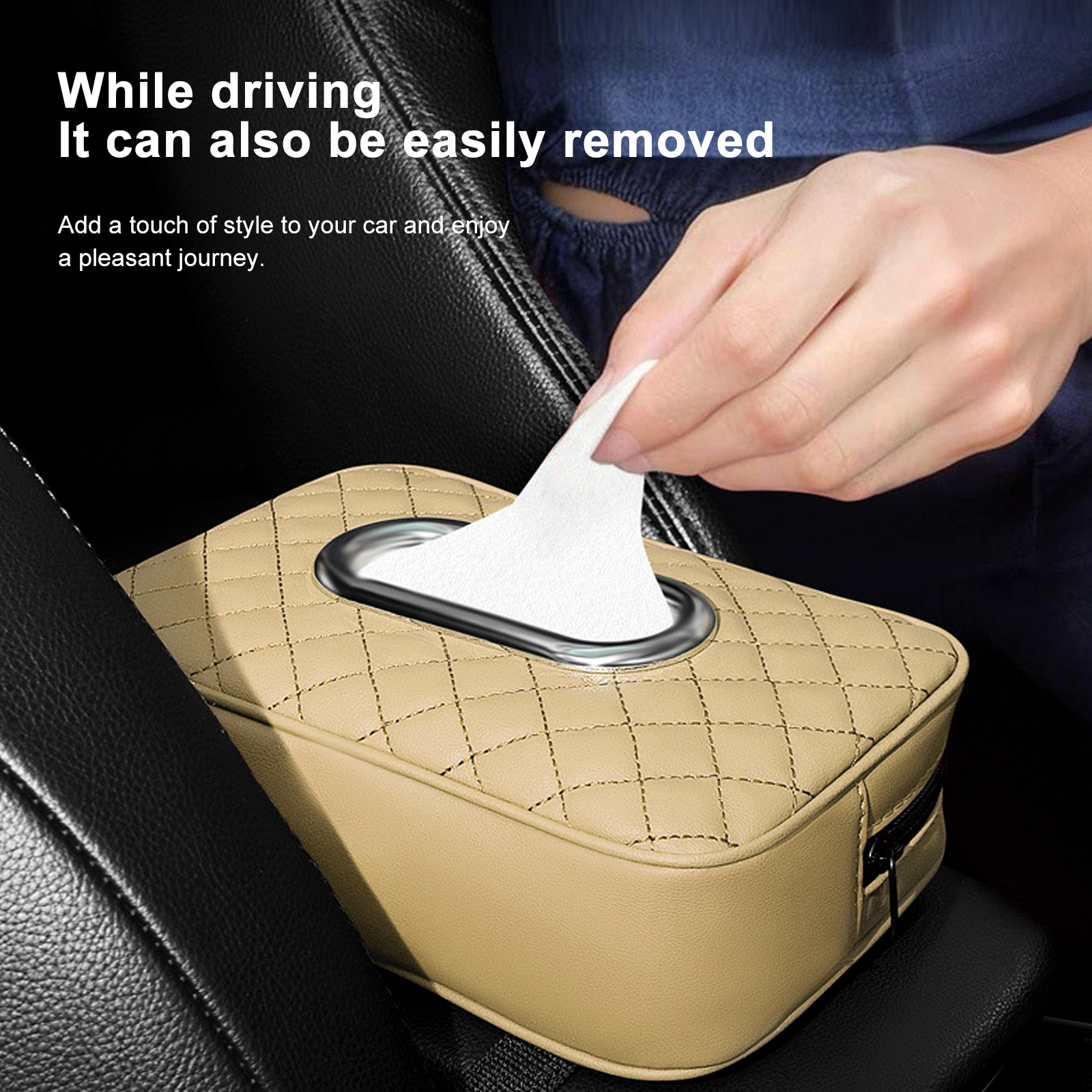 Car Tissues Holder,Tissue Box Holder for Car, Car Napkin Case, Hanging Paper Towel Clip, PU Leather Tissue Box, Paper Carton