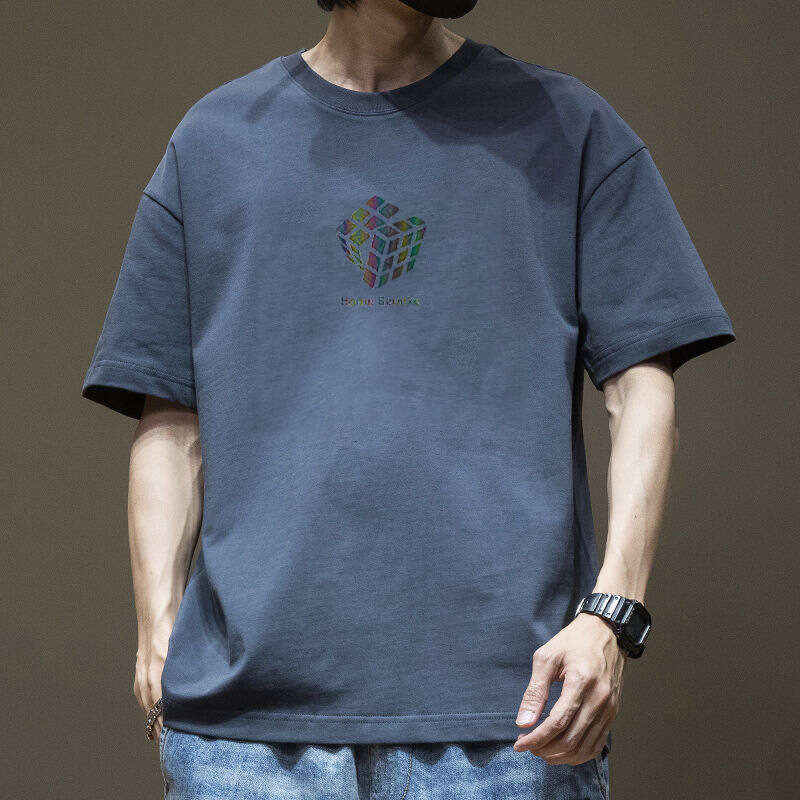 Designer T Shirt Pure Cotton Short Sleeve T-Shirt For Men Summer Ins Hong Kong Style Trendy Half Sleeve Loose Couple Matching Tee Shirt Men's Rou