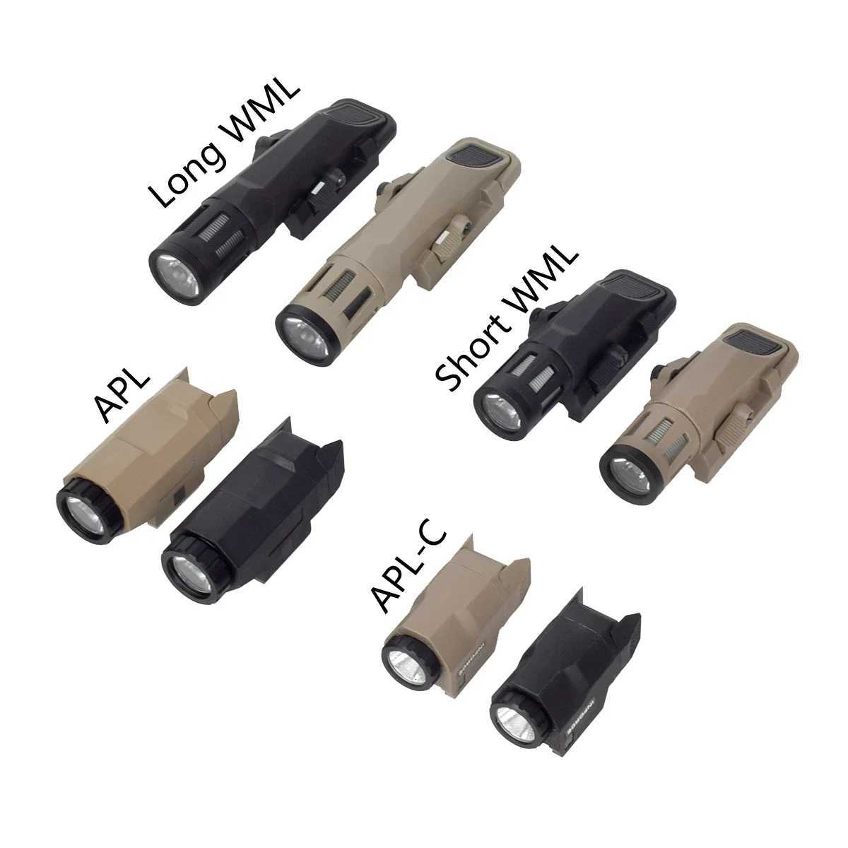 Tactical Airsoft INFORCE WML APL Nylon Scout Light AR15 Rifle Weapon Flashlight LED Hunting Spotlight Gun Lamp Fit 20mm Rail R250728