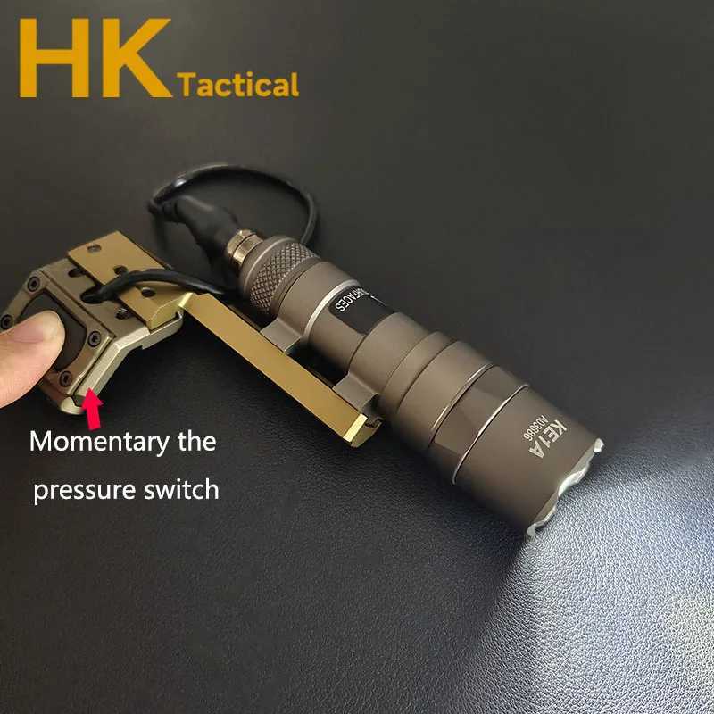 Airsoft M300B M600B Flashlight Tactical Rifle Hunting Gun Weapon Scout Light M600 Torch UNIT ModButton Pressure Switch R250728