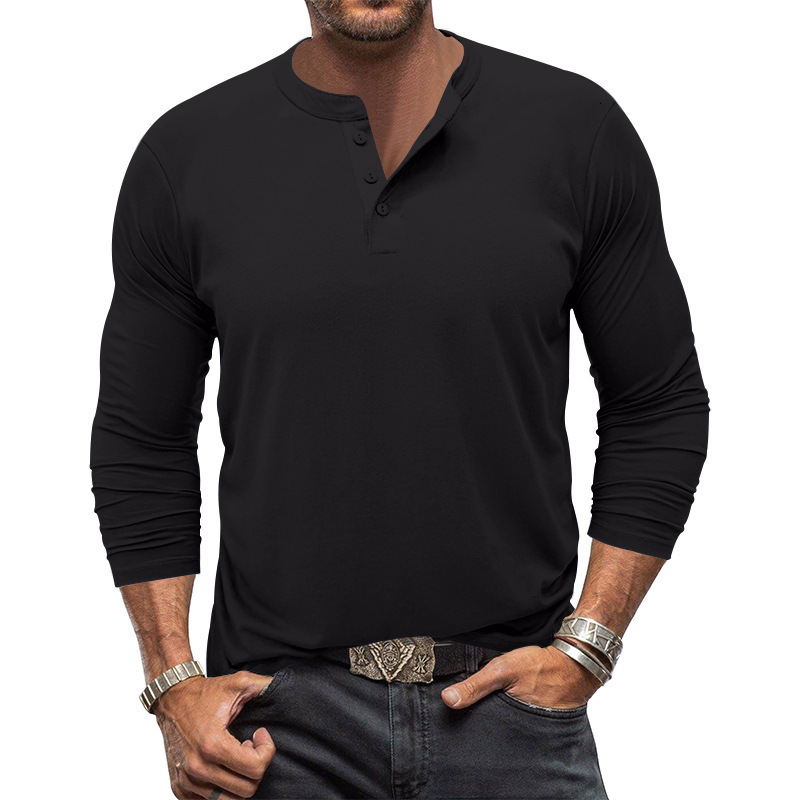 Mens long sleeve round neck t-shirt mens bottom shirt mens T-shirt