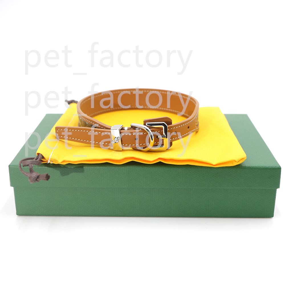 Designer Dog collar dog leash Set Style Durable Adjustable Leather Collar Classic Plaid Pattern for Small Large Customize Pet Collars Dog Chain Comple