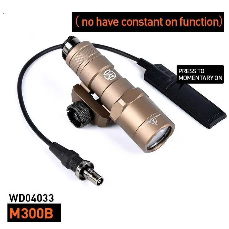 300M300B Metal Flashlight Hunting Airsoft Weapon LED Scout Light Accessory With Pressure Switch Fit 20mm Picatinny Rail XJ250728