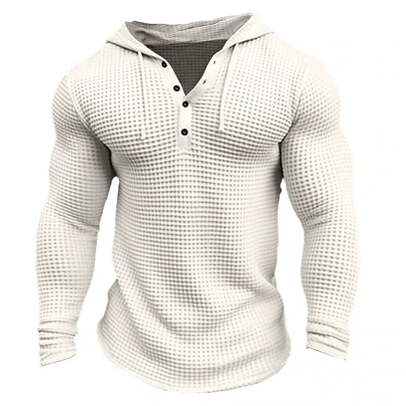 Spring Autumn Hooded TShirt Men Long Sleeve Solid Color Slim Fit Sports Tops Fashion Breathable Casual Tees Mens V Neck Tshirt 250729