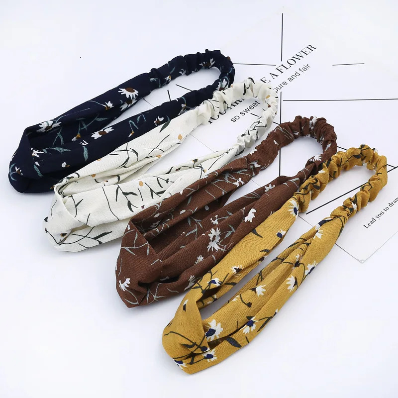 Women Girls Summer Bohemian Hair Bands Print Headbands Retro Cross Turban Bandage Bandanas HairBands Accessories Headwrap 250716