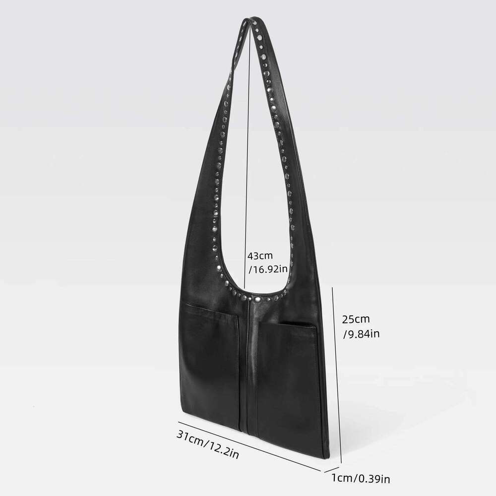 Women's Bags Designer Women's Bags Designer Large Capacity Women's Shoulder Bag, Punk Style High Quality Satchel Handbag, Fashion Studd