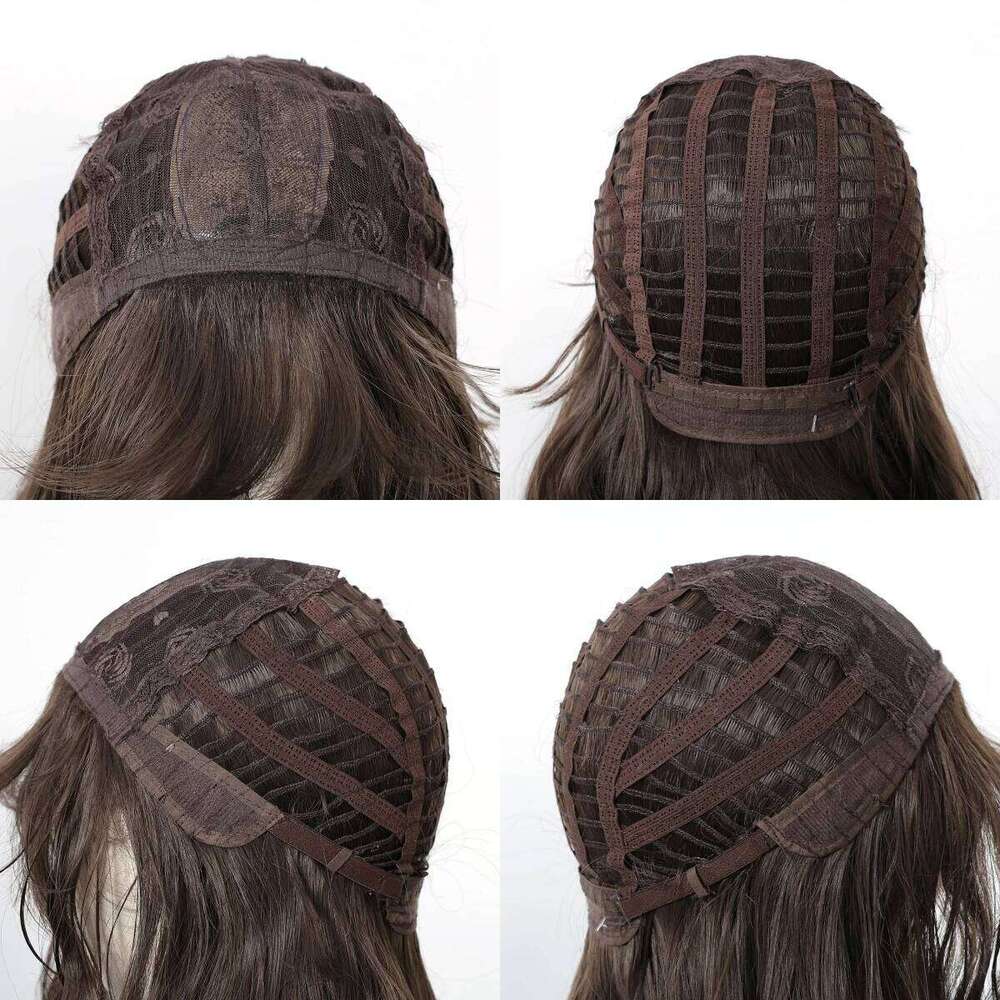 12 Inch Brown Bob Natural Synthetic Cute Hair Short Wavy Curly Wig With Bangs For Women Daily Party Use Heat Resistant Fiber