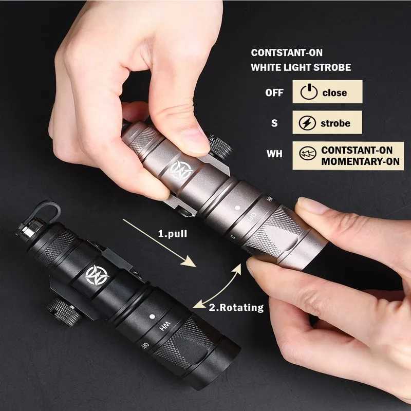 WADSN M600 M300 M600W M300W Tactical Strobe Flashlight Scout Light LED Hunting Rifle Weapon Accessories Fits 20mm Picatinny RailXJ250728