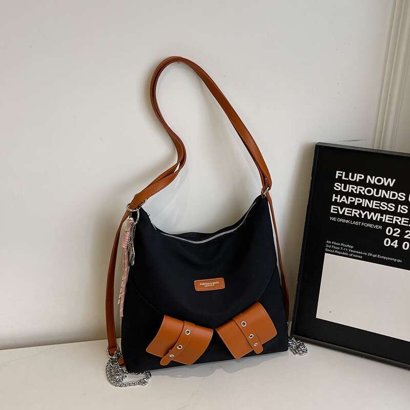 Large Capacity Medium Shoulder 2025 New Trendy Niche Designer Women's Patchwork Tote Bag