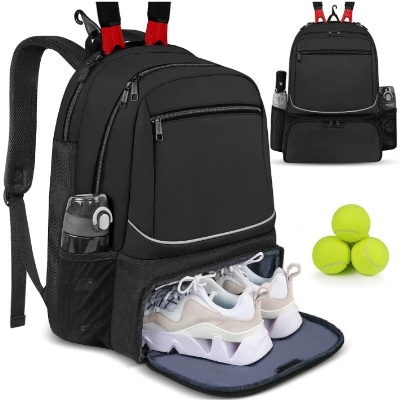 Tennis Racket Bag Sports Storage Bag with Separate Shoe Compartment Fashion Sports Travel Backpack for Tennis Badminton Rackets, Balls Sports