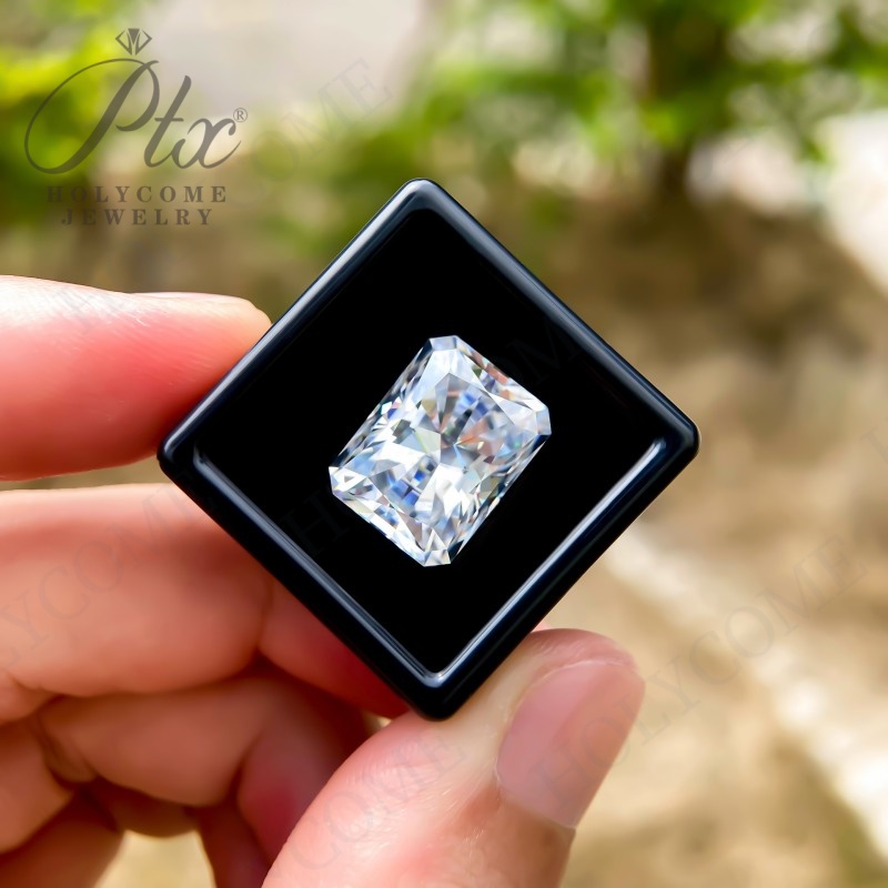 Moissanite Stone Radiant Cut D Color VVS1 Gemstone Lab Grown Synthetic Moissanite Diamond for Women Jewelry Engagement Ring with GRA Certificate