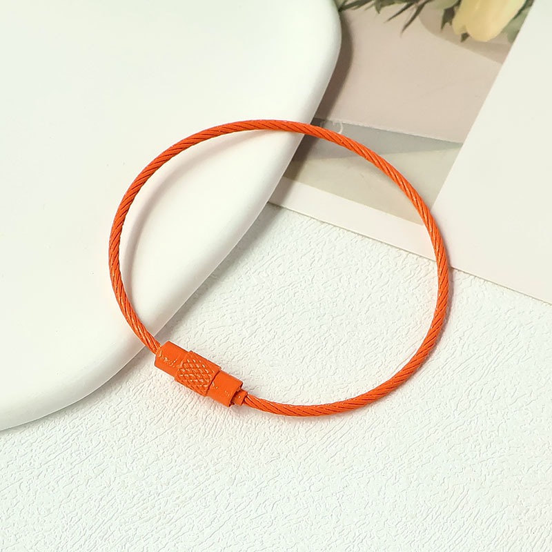 Factory direct candy color DIY keychain accessories wire ring color key ring baking paint key ring wire rope