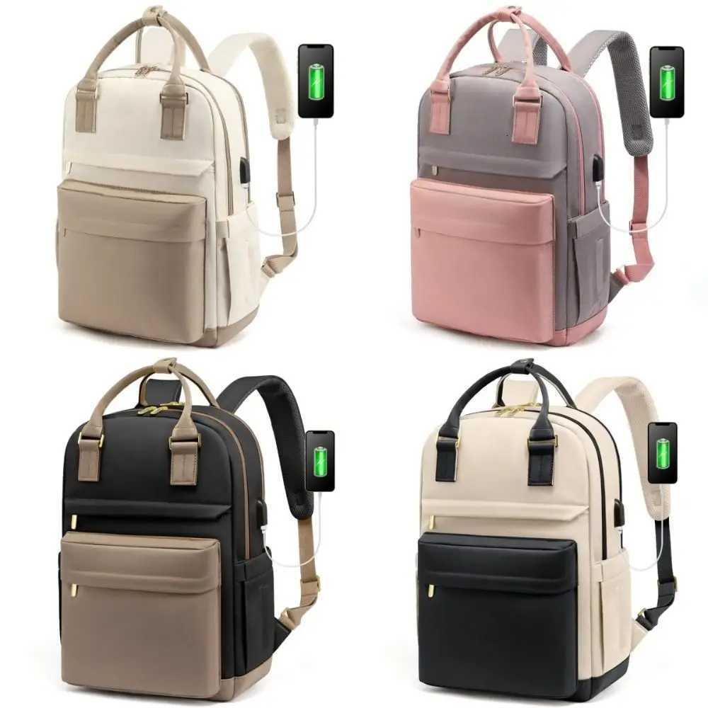New Simple Style Travel Backpack Nylon Large Capacity Laptop Bag with USB Port Multi-pockets Outdoor Shoulder Bag for Men Women S250728