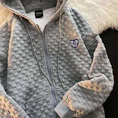 Slim Fit Zipper Cardigan Women's Spring Autumn Thin Loose BF Style Sweatshirt Jacket Casual Comfortable Polyester Fiber