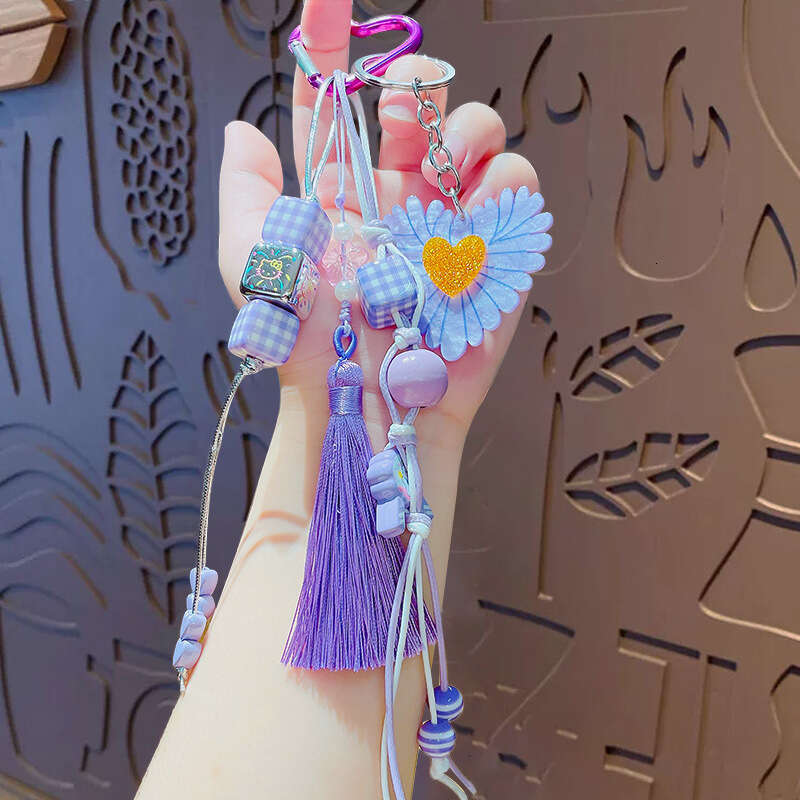 2025 Ins Blogger Same Style Niche Personality Baseball Car Keychain Miu Series Couple Woven Lanyard Bag Pendant