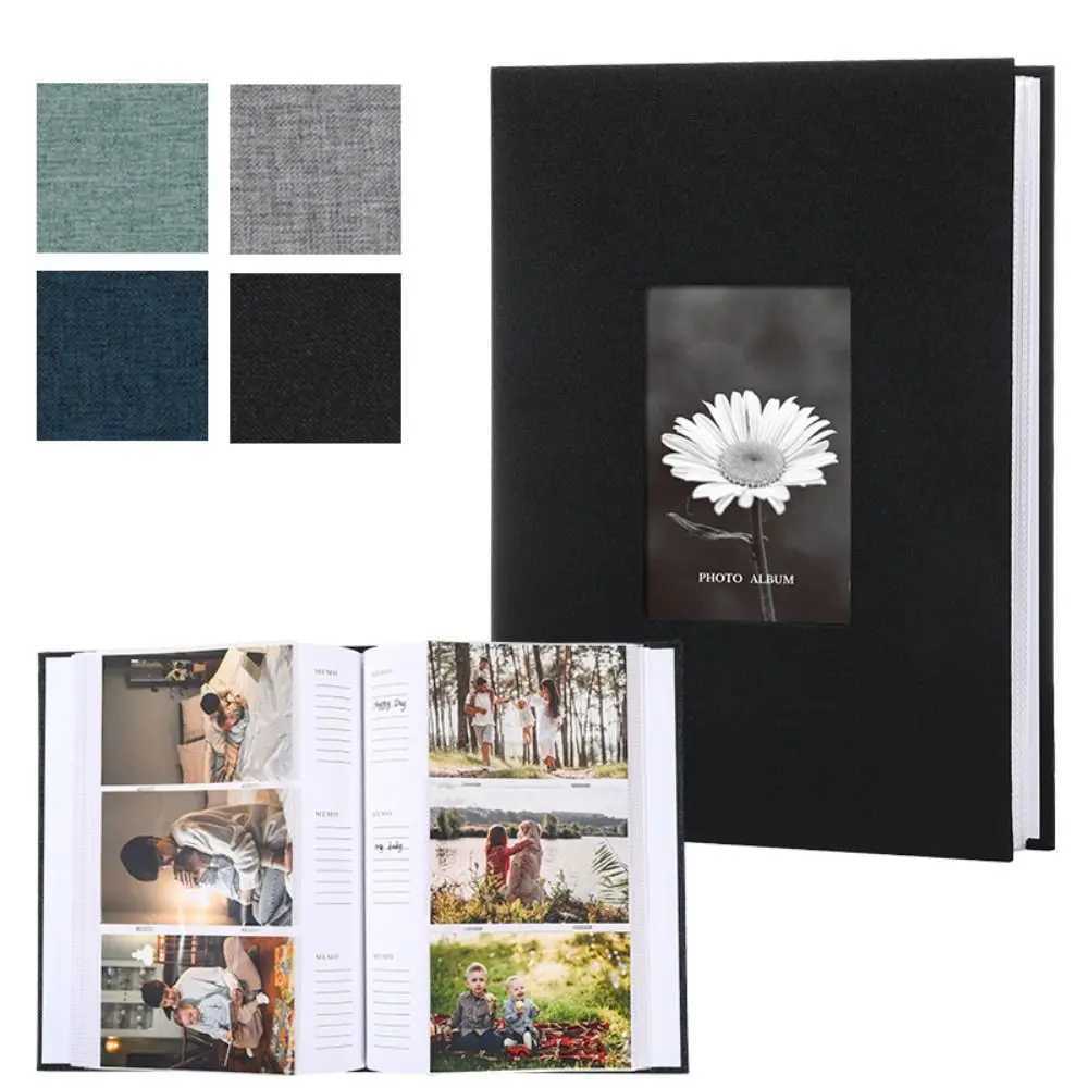 6in Linen Cover Photo Album 200/300Pics Interleaf pe Large Scrapbook Album Picture Collection 100 Pages Memory Book Z250729