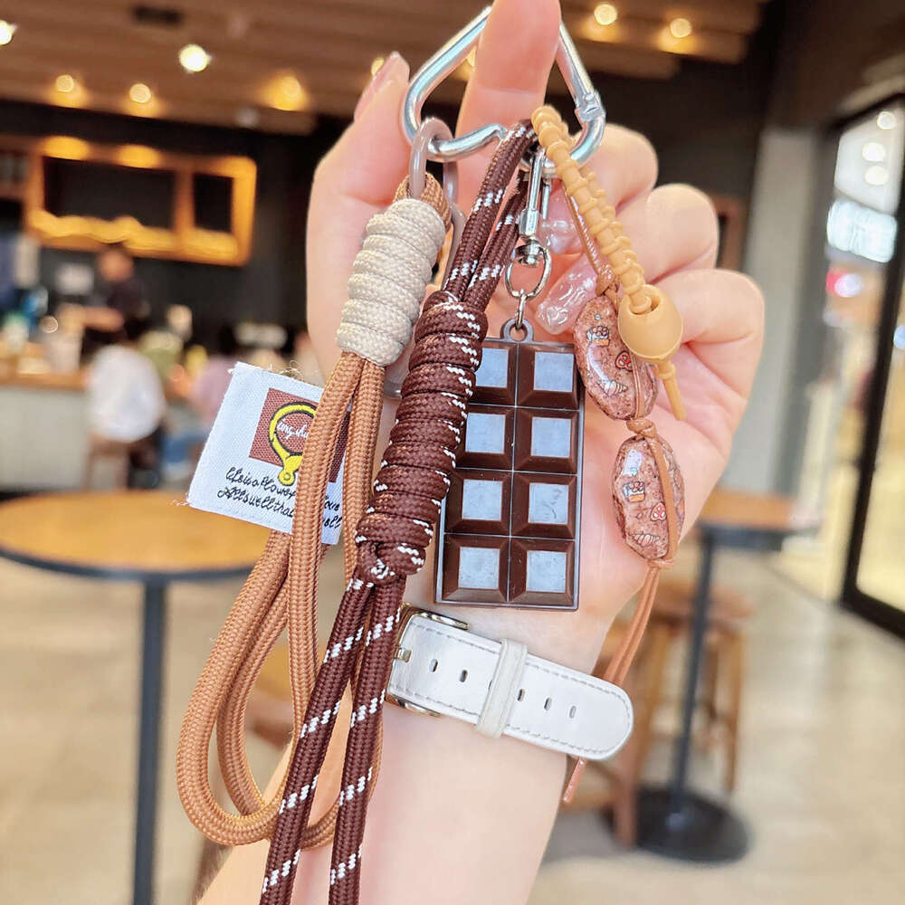 Miu Series Chocolate Bag Alkaline Bread Bracelet Keychain Phone Braided Lanyard Small Charm
