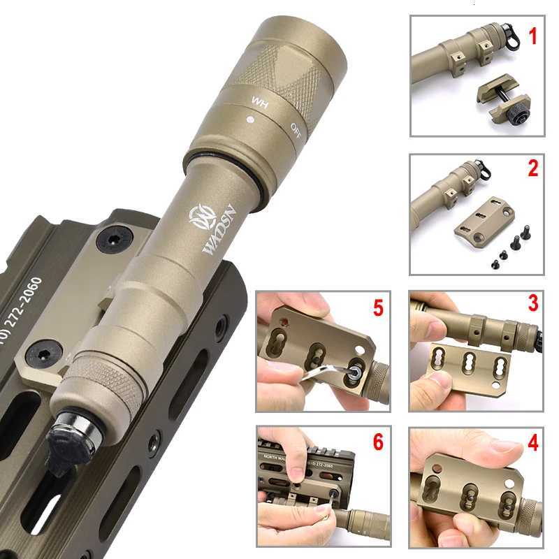 Airsoft Flashlight Fit SMR Rail Mini Scout Light Offset Side Mount For M300 M600 Weapon Light Base Accessories XJ250728