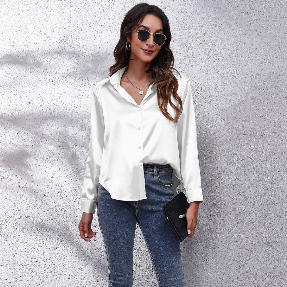Satin Blouse Shirt Silk Tops Elegant Long Sleeve Loose Womens Blouses Camisas De Mujer Spring Autumn Streetwear Women Clothes