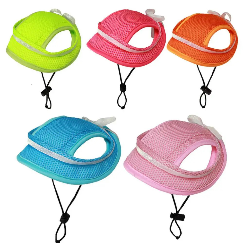 ute Dog Hat with Ear Holes Summer Mesh Breathable Pet for Small Medium Dogs Cats Adjustable Cap Outdoor Travel 250729