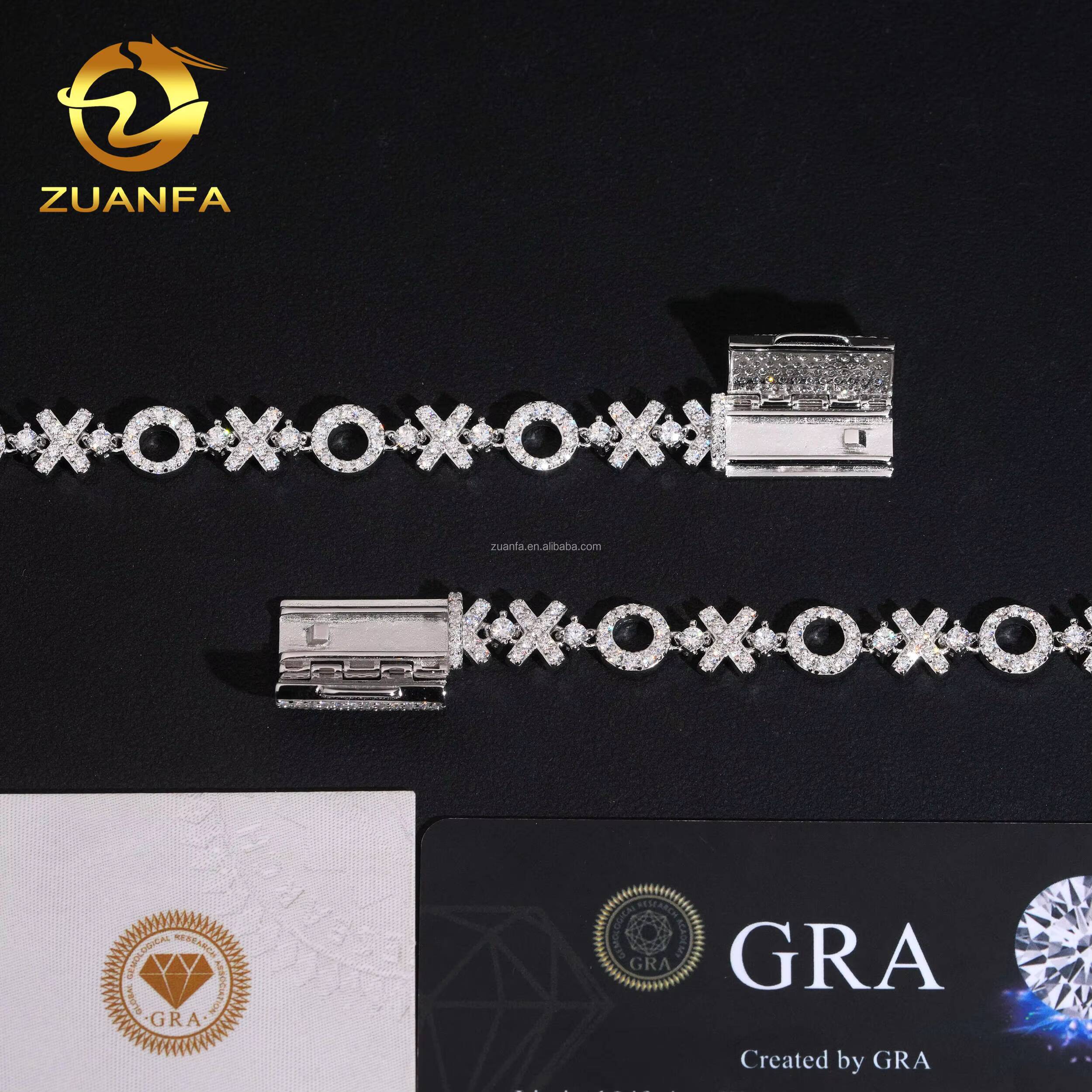 Bulk Stock Pass Diamond Tester XO Shape Luxury Female Elegant Jewelry Hip Hop Iced Out VVS1 Moissanite Diamond Tennis Bracelet