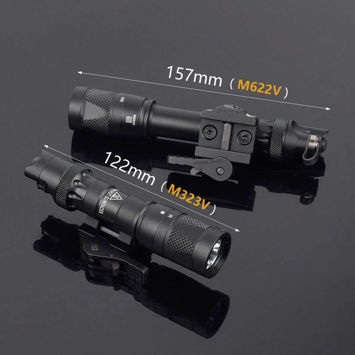 Tactical Airsoft M300 M600 M323V M622V IR Scout Light Weapon Light LED Flashlight Infrared Hunting with QD MountXJ250728