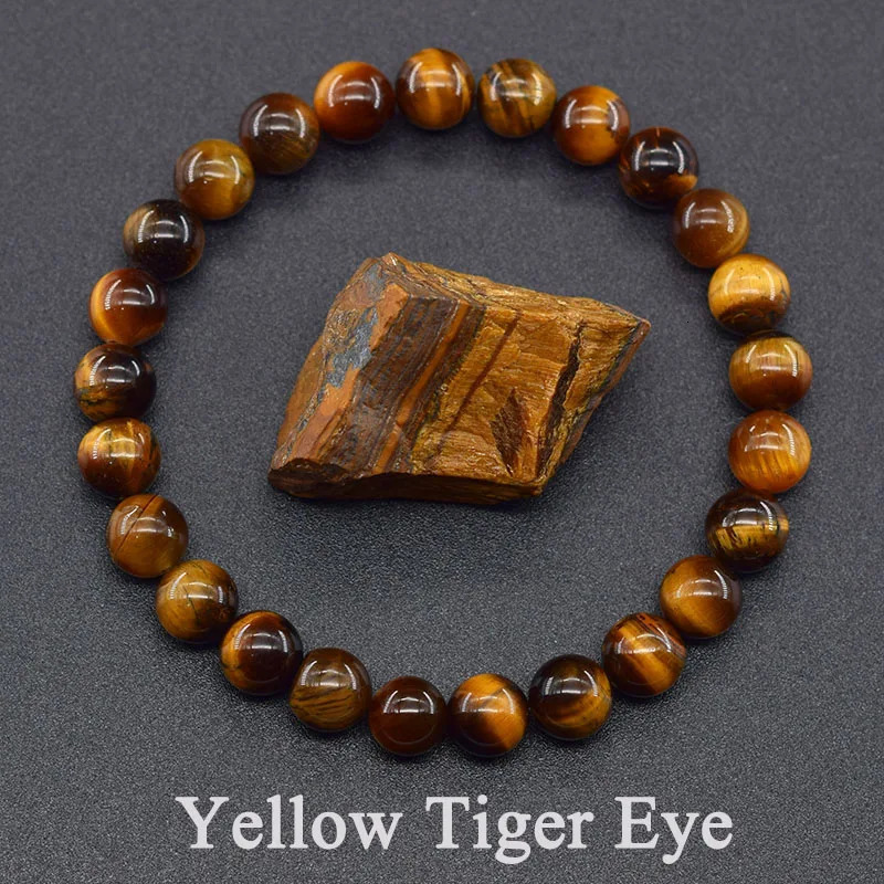 5A Natural Tiger Eye Bracelets Men Women Charm Stone Jewelry Health Protection Soul Healing Couple Crystal Bead Bracelet 250729
