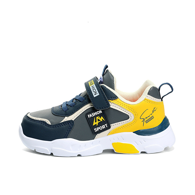 Boys' Sports Spring Autumn Children's Elementary School Students' Sneakers Single Mesh Casual Soft Sole Leather Surface Medium and Larg