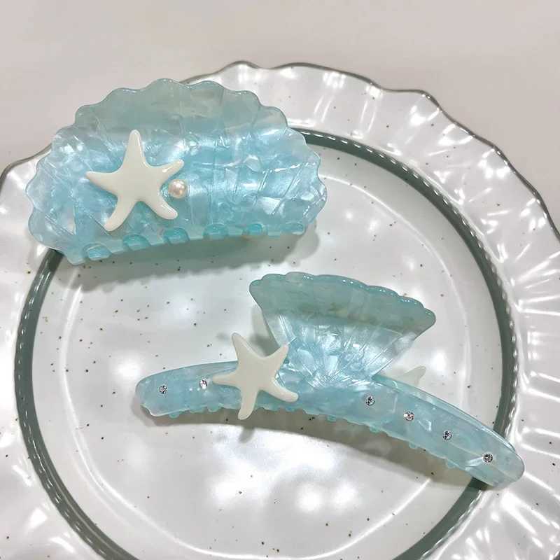 YHJ Ocean Series Blue Shell Starfish Hair Claw New Summer Beach Claw Clip Trendy Hair Accessories for Women Gifts Z250729