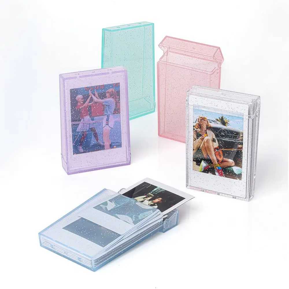3 Inch Photo Album Photocard Holder Transparent Glitter Photos Storage Box Instant Camera Name Card Photo Frame Collection Case Z250729
