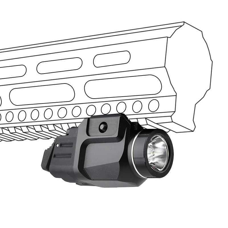 WADSN TR-7 X Tactical Flashlight 800 Lumens Strobe High-Power LED Metal Body with 20mm Rail Mount for Airsoft/Hunting R250728