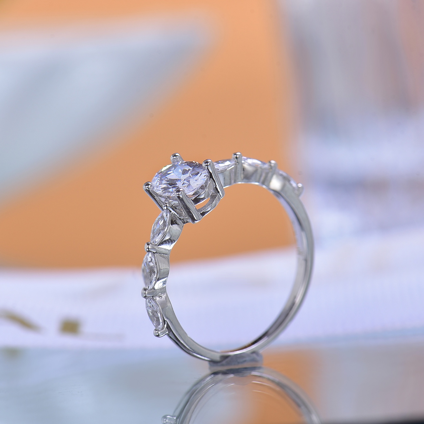 Cinderella - inspired Moissanite Ring - Exquisitely Sparkling Gem Jewelry, a Touch of Fairy - tale Magic Fashion Design Jewelry Women Fine Rings