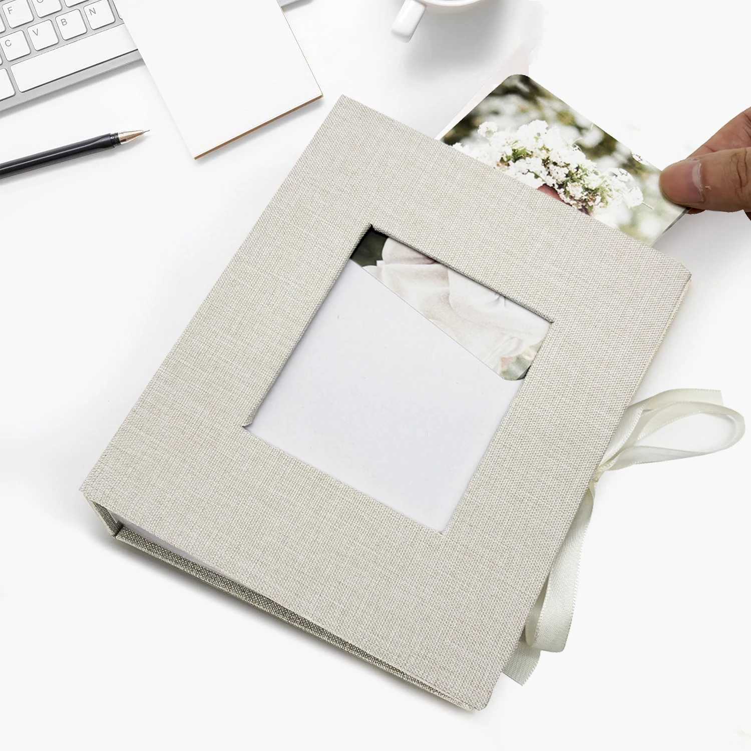 1pcs 4x6 Small Photo Album Capable of Holding 100 Photos Mini Baby Album Linen Cover Gift Wedding Family Album Z250729