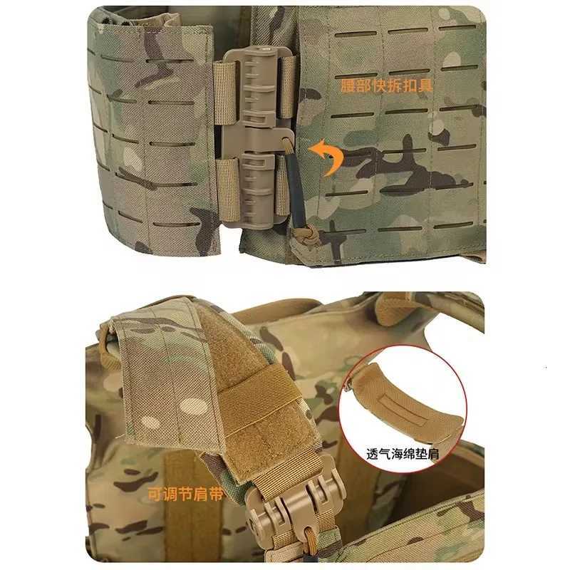 New combat vest 6094 quick detachable light laser cut tactical vest black gear to carry Protective plate Z250728