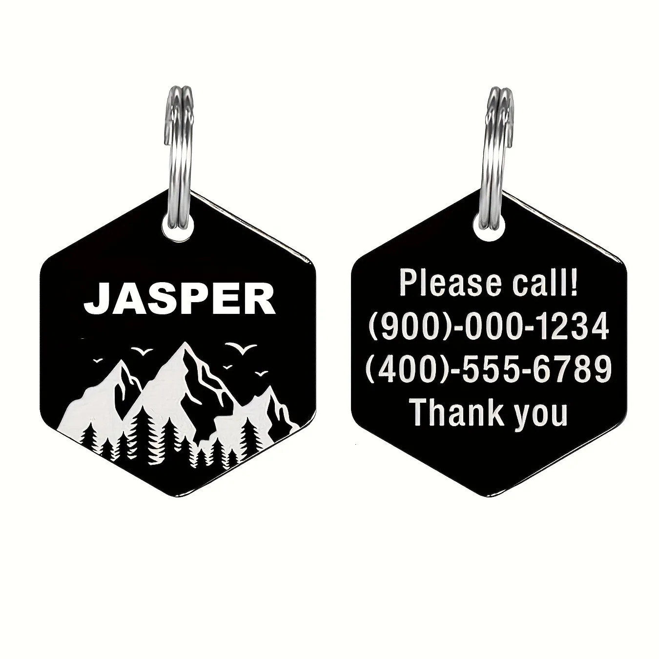 Custom Engraved Stainless Steel Dog Tag - Durable Pet ID for Collars Personalized with Your Dogs Name Contact Info 250729