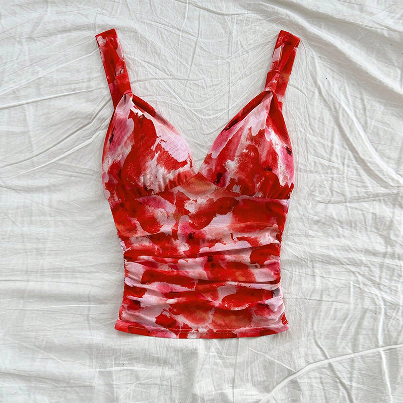 Strap womens 2025 summer sexy beach vest short top spicy girl