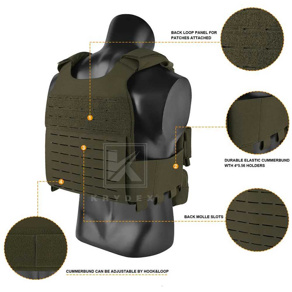 KRYDEX 500D FCS Tactical Vest MOLLE Plate Carrier Elastic Cummerbund 7.62 5.56 Mag Pouch Lightweight Hunting Outdoor Man Vest Z250728