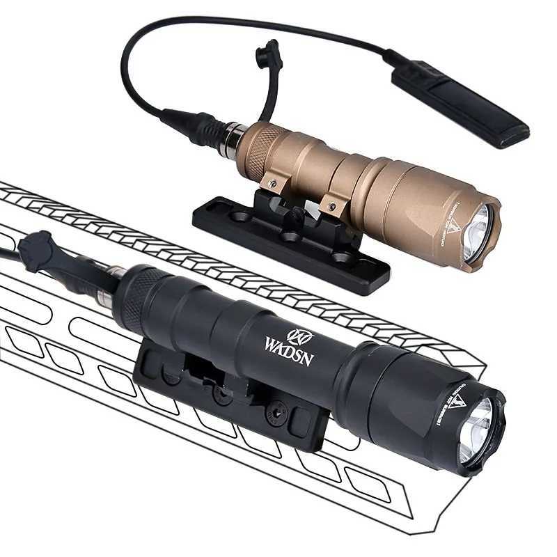 WADSN Scout Light Side Rail M600 Flashlight Rail Mount M300 M300A Outdoor Airsoft Hunting Spotlight Offset Base Fits Mlok Keymod XJ250728