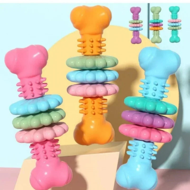 Pet Toys Dog Chew Meaty Bone TPR Type MultiMeat Pieces Bite Resistant Teeth Toy Set Supplies 250729