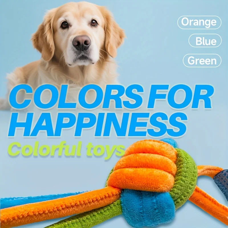 Dog Training Antitear Pulling Rope Toy Pet Plush Grinding Teeth Biteresistant Colorful Cleaning Interactive Toy 250729