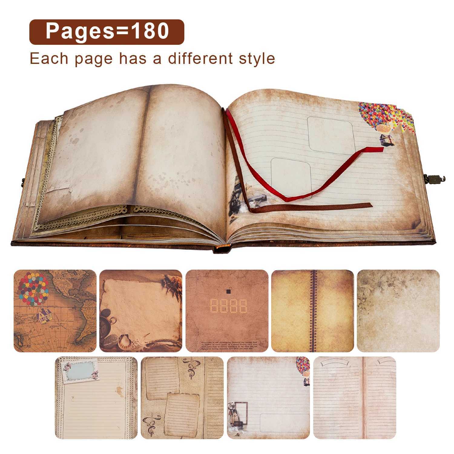 180 Page DIY Travel Photo Album Our Adventure Book Leather Retro Creative Anniversary Photo Album Wedding Guest Book Memory Gift Z250729