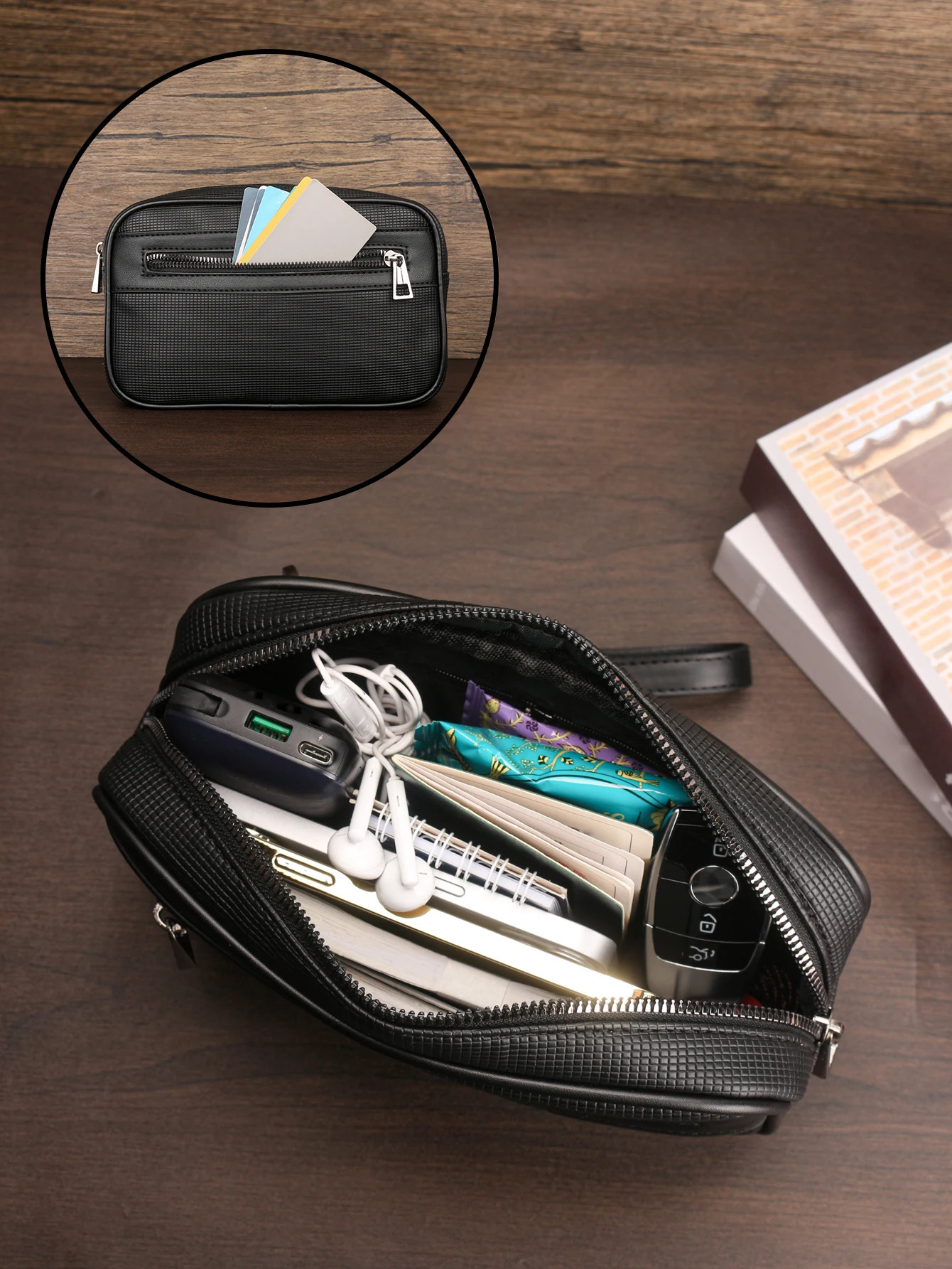 Casual Retro Clutch Bag Fashion Business Portable Large Capacity Multifunctional Travel Tote Handbag Cell Phone Bag 250723