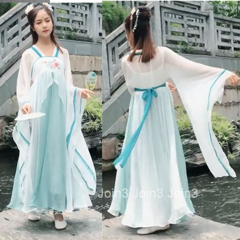 New Summer Fairy Ancient Costume Ru Skirt with Flutter Sleeves Hanfu Elegant Han Element Dress Long Dress